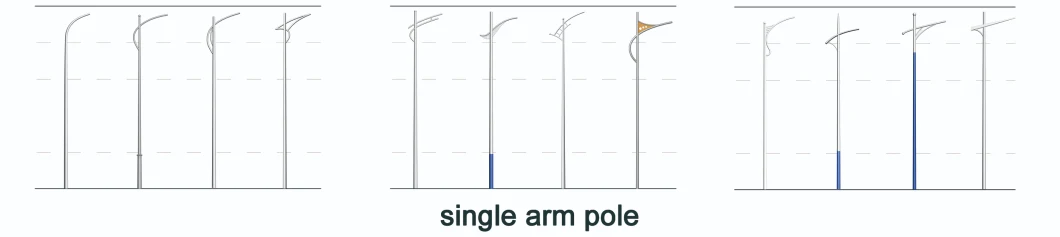 Hot DIP Galvanized Powder Coating Q235 3m 5m 6m 7m 8m 9m 10m 12m Solar Street Light Pole Street Light Post