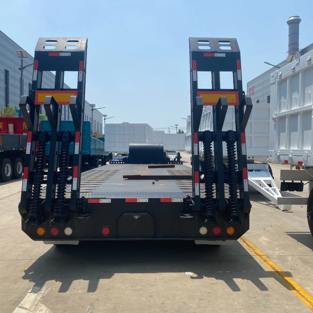 Vehicle Master 3 Axle 60t 40FT Low Bed 70 Ton 80 Ton Gooseneck Low Bed Semi Trailer Heavy Duty Lowboy Truck Semi Trailer for Sale