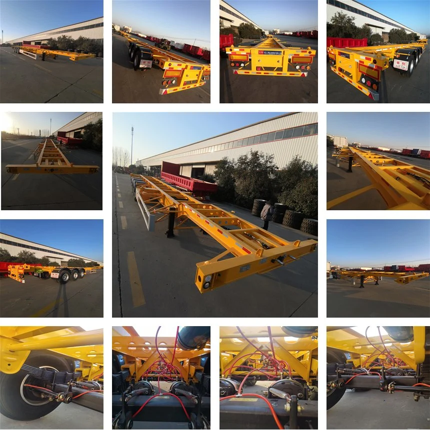 Skeleton Flatbed Trailer 40FT 3 Axle 60t Container Transport Trailer Used Trailer Truck Trailer for Sale, Zh-Cn